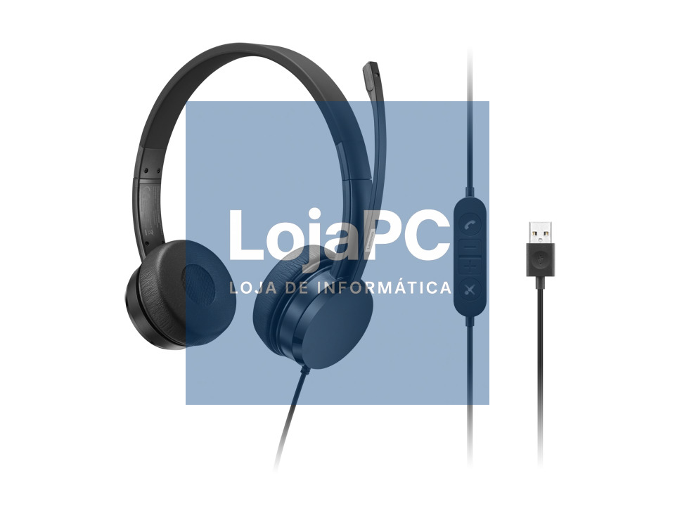 LENOVO Headset on-ear wired USB-A black