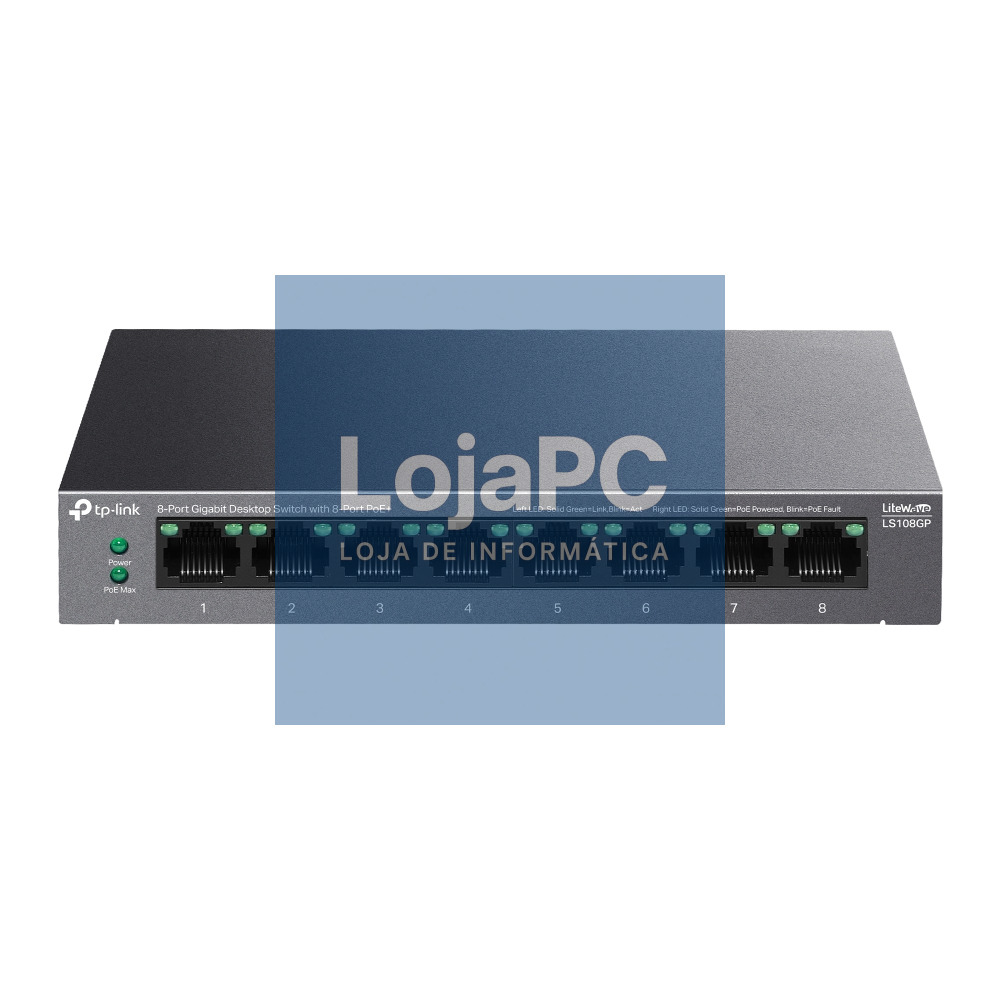TP-LINK LS108GP 8-Port Gigabit Desktop Switch PoE+
