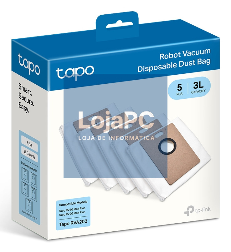 TP-LINK Tapo Robot Vacuum Disposable Dust Bag 4L Disposable Dust Bag x3 Suitable for Tapo RV30 Plus Tapo RV10 Plus