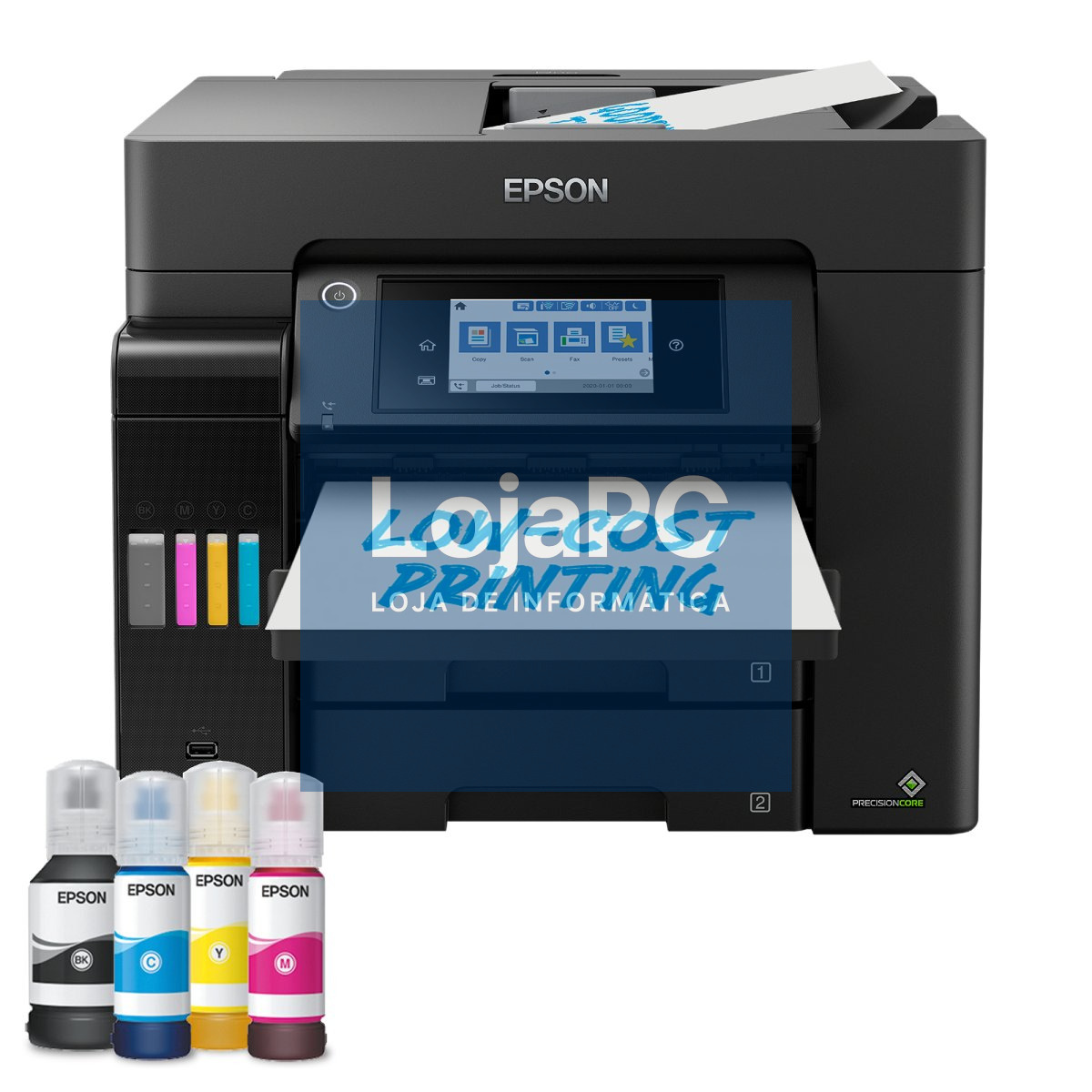 EPSON EcoTank ET-5855 MFP colour inkjet ITS A4 25ppm Print 550sheets USB LAN Wi-Fi Black