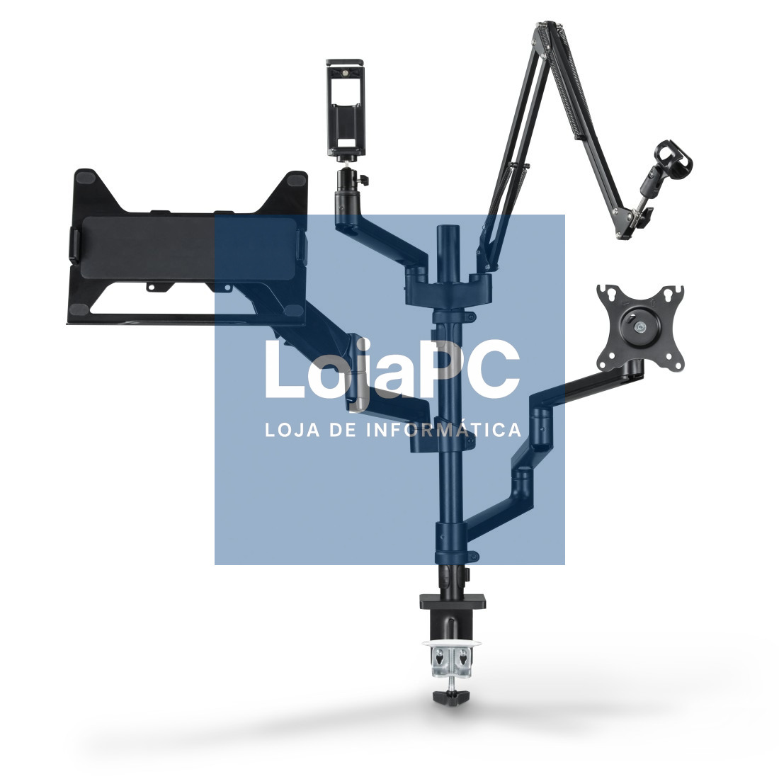 HAMA STREAMING MONITOR STAND, 4 ARMS, HEIGHT ADJUSTABLE, ROTATABLE