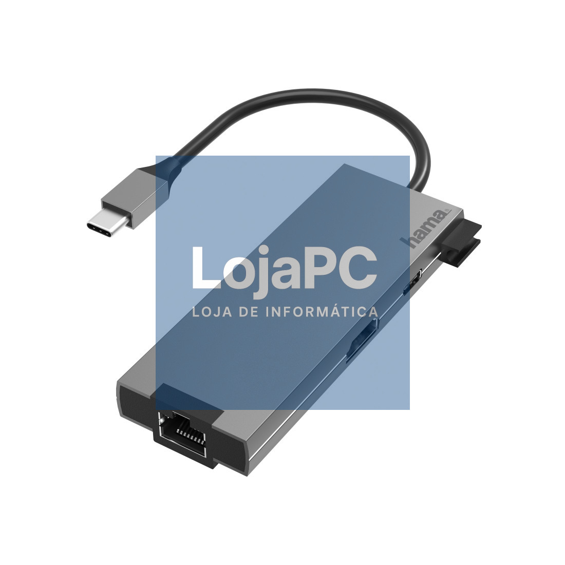 HAMA USB-C MULTIPORT HUB, 5 PORTS, 2 X USB-A, HDMI + LAN/ETHERNET, ALUMINUM - 200109
