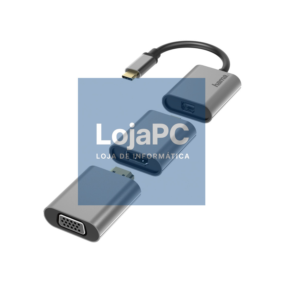 HAMA 6IN1 CONNECT2GO ADAPTER, USB-C, MINI-DISPLAYPORT, HDMI, VGA - 200306
