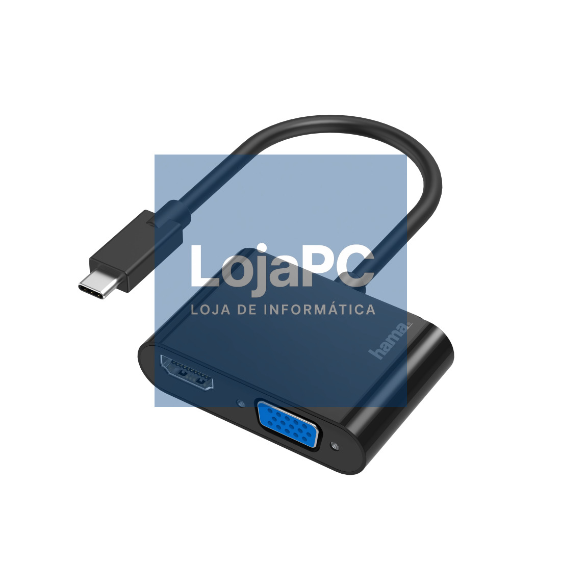 HAMA 2IN1 HUB ADAPTER, USB-C PLUG - VGA & HDMI, ULTRA-HD 4K - 200313