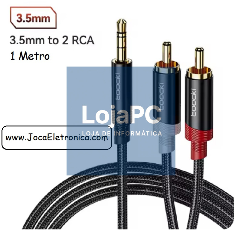 Cabo Jack 3.5 M / 2 x RCA M  20mts Preto — imagem 4