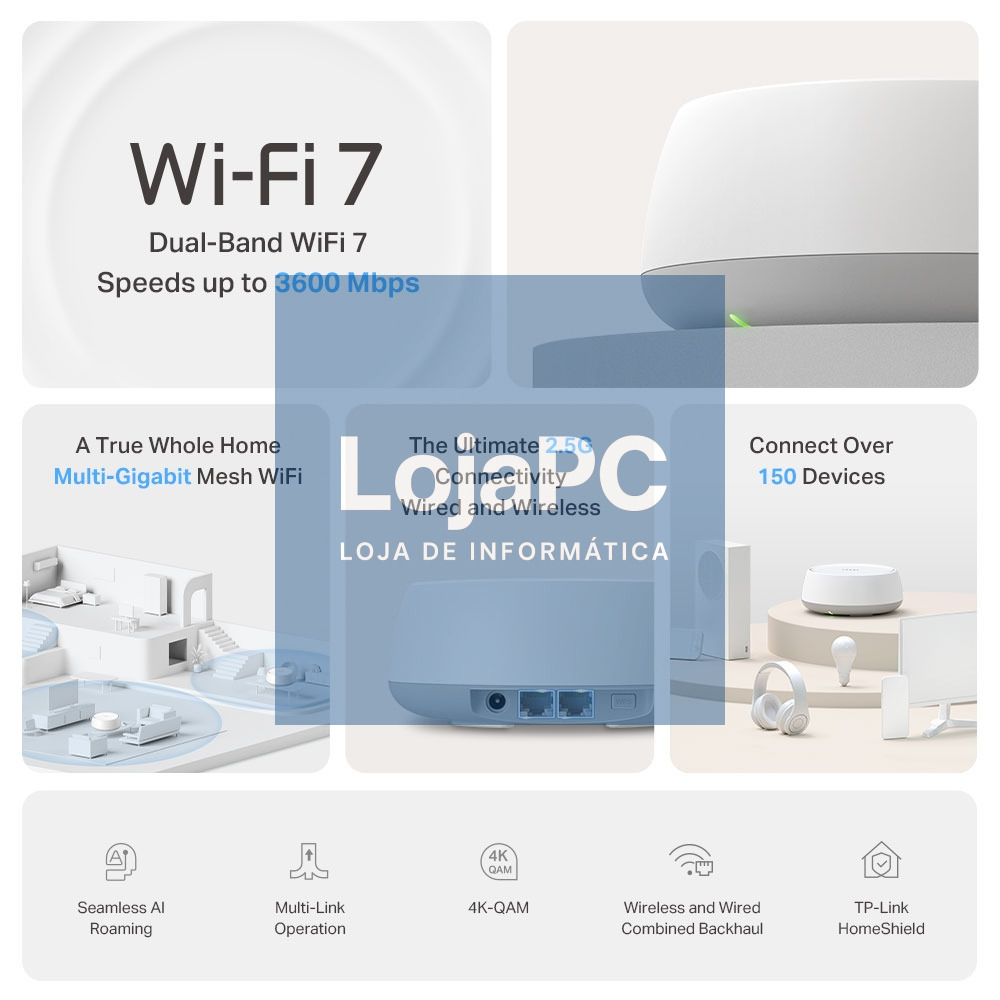 TP-LINK BE3600 WHOLE HOME MESH WI-FI 7 SYSTEM ROUTER