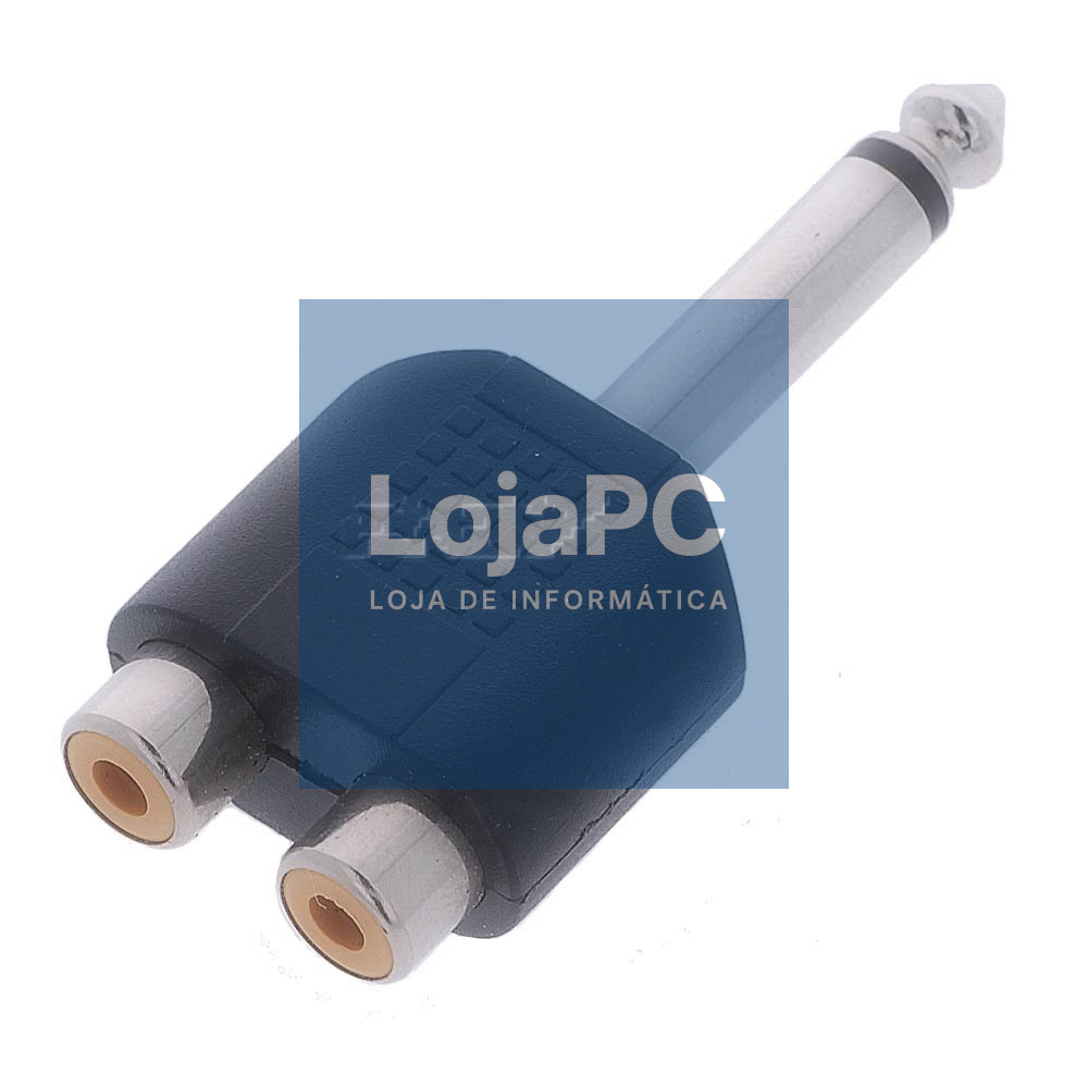 Adaptador 1x Jack 6.3M/ 1xRCA F MONO Preto