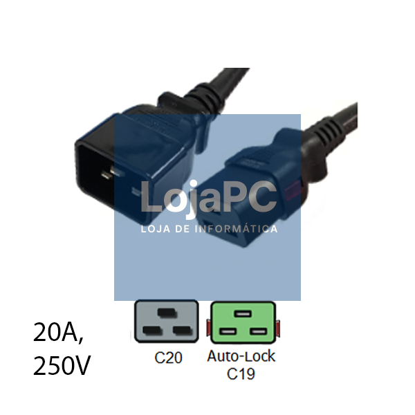 Cabo de Alimentação 220V C19/C20 3.00m Preto — imagem 2