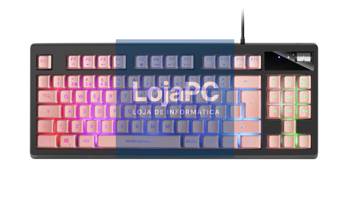 MARS GAMING MKAX FULL RGB H-MECHANICAL TKL KEYBOARD, GEL PALMREST - PORTUGUESE PINK