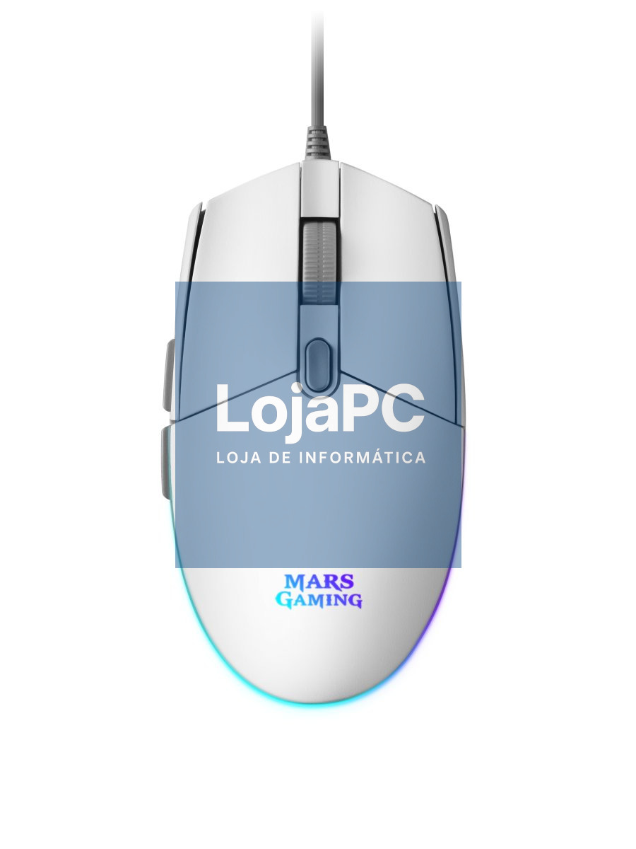 MARS GAMING MMG WHITE MOUSE, 3200 DPI, RGB FLOW, LIGHT, ERGONOMIC