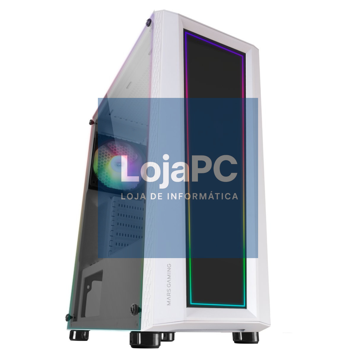 MARS GAMING MC-ART ATX CASE, DUAL GLASS, DRAWING ART SYSTEM, 12CM FRGB, WHITE