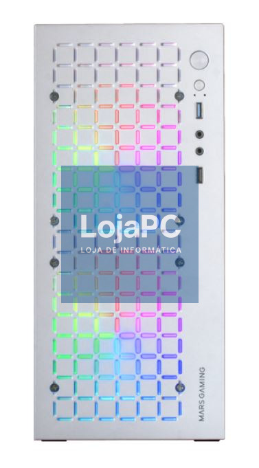 MARS GAMING MC-CORE FULL METAL MICRO ATX CASE, GLASS, FRONT MESH, 2X 120MM FRGB FAN, WHITE
