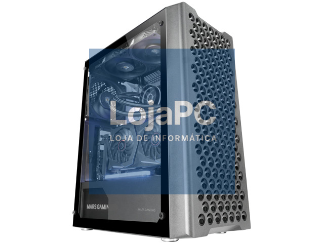 MARS GAMING MC-IPRO ATX CASE, 3D FRONT MESH GRILLE, TEMPERED GLASS SIDE PANEL, 12CM FAN, BLACK
