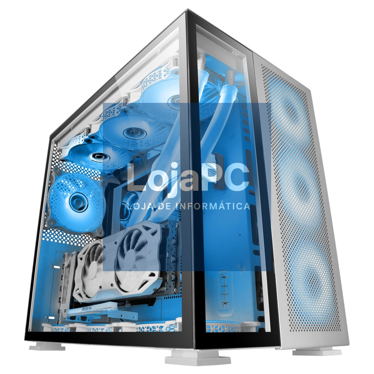 MARS GAMING MC-NOVA XXL PREMIUM CUSTOM ALUMINUM E-ATX CASE, FRONT COOLING + 90º GLASS, USB-C, BLACK