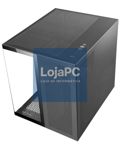 MARS GAMING MC-NOVAM M-ATX PREMIUM CUSTOM ALUMINUM CASE, FRONT COOLING + 90º GLASS, USB-C, BLACK