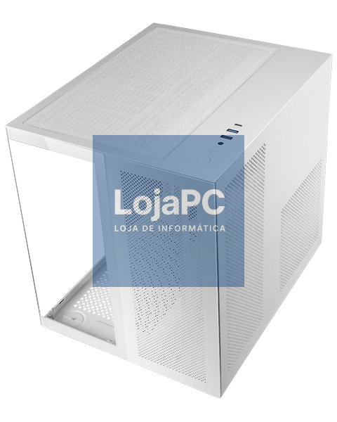 MARS GAMING MC-NOVAM M-ATX PREMIUM CUSTOM ALUMINUM CASE, FRONT COOLING + 90º GLASS, USB-C, WHITE