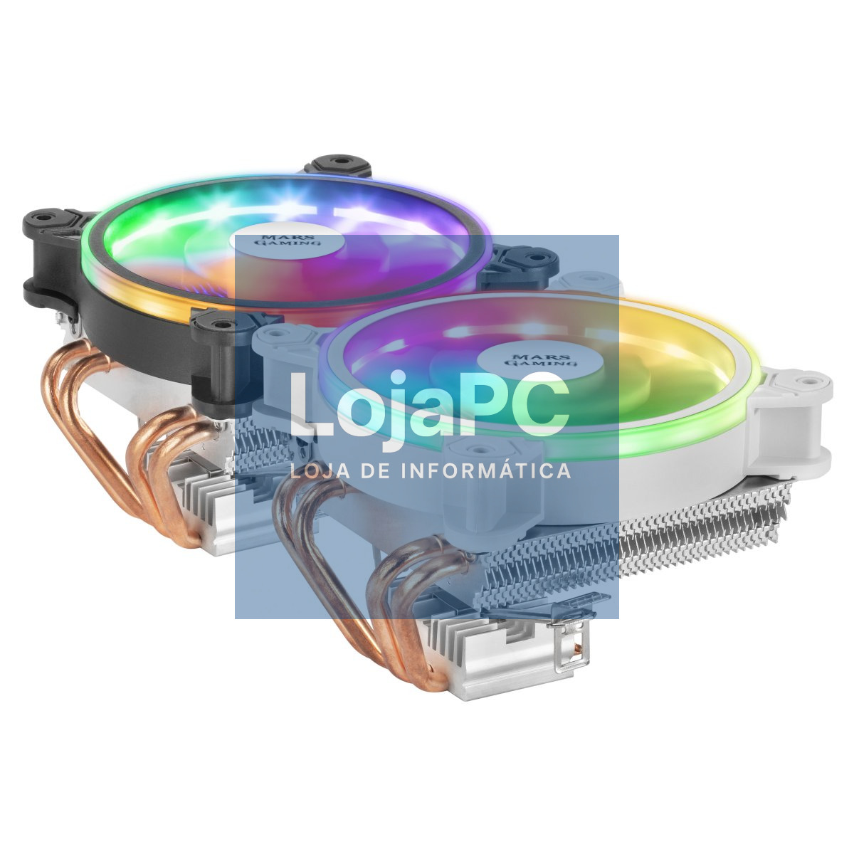 MARS GAMING MCPU220 CPU COOLER, ARGB 12CM PWM FAN, 4X HEATPIPE, 140W, WHITE