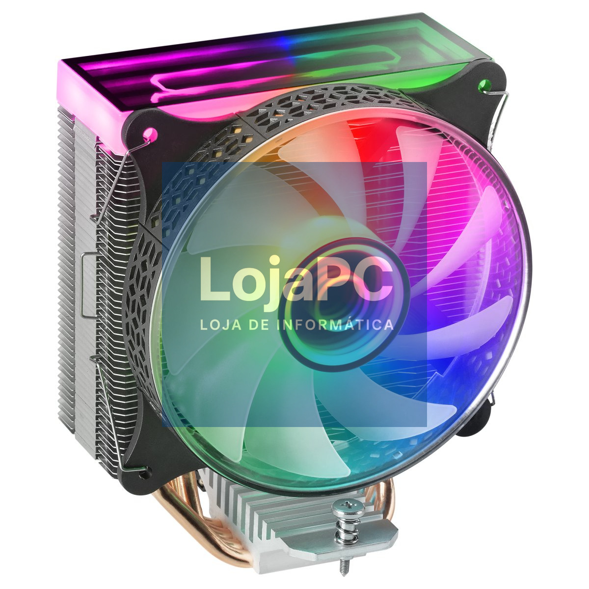 MARS GAMING MCPU-VR CPU COOLER, DUAL INFINITE MIRROR ARGB, SILENT PWM FAN, 4X HEATPIPE, 180W, BLACK