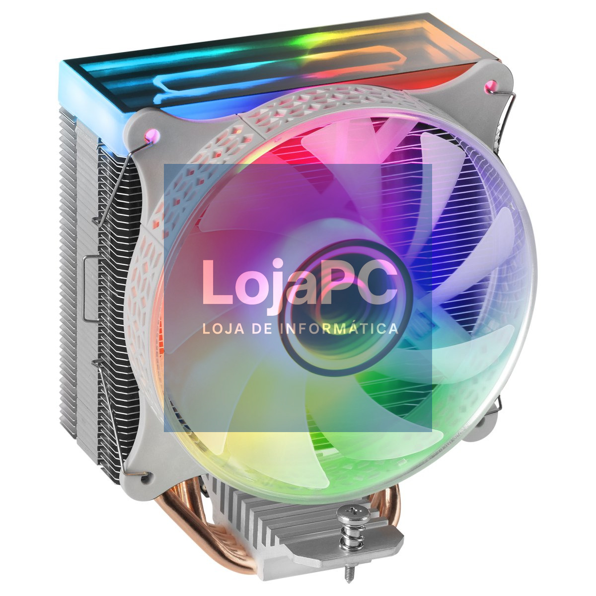 MARS GAMING MCPU-VR CPU COOLER, DUAL INFINITE MIRROR ARGB, SILENT PWM FAN, 4X HEATPIPE, 180W, WHITE