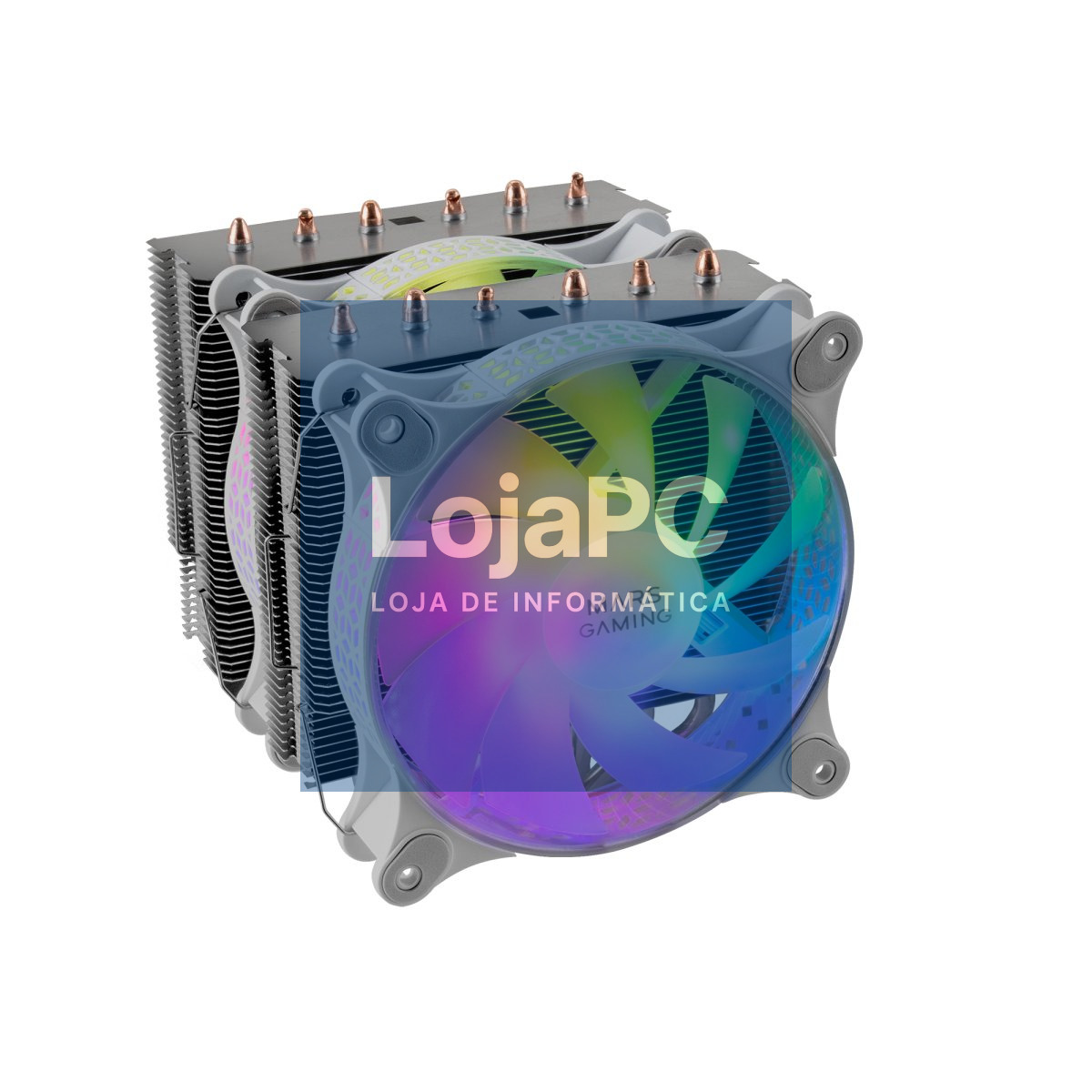 MARS GAMING MCPU-XT CPU COOLER, DUAL TOWER, 2X 12CM PWM ARGB FAN, 6X HEATPIPE, 300W, WHITE