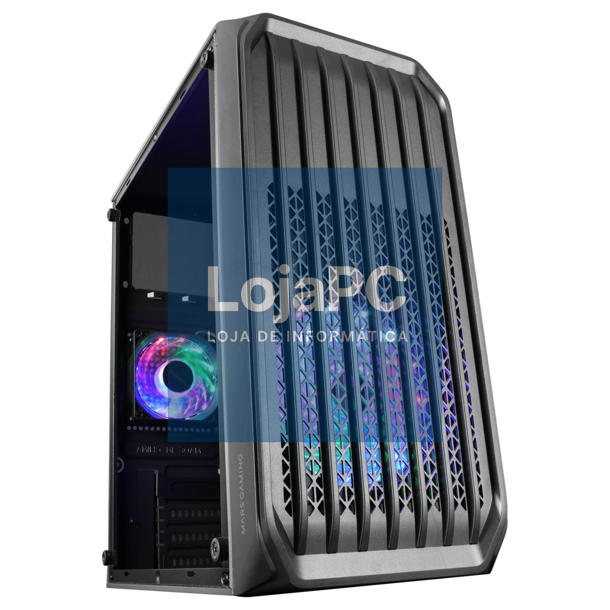 MARS GAMING MC-S2 MICRO-ATX CASE, 2X FRGB FAN, FRONT MESH, WINDOW, USB 3.0, BLACK