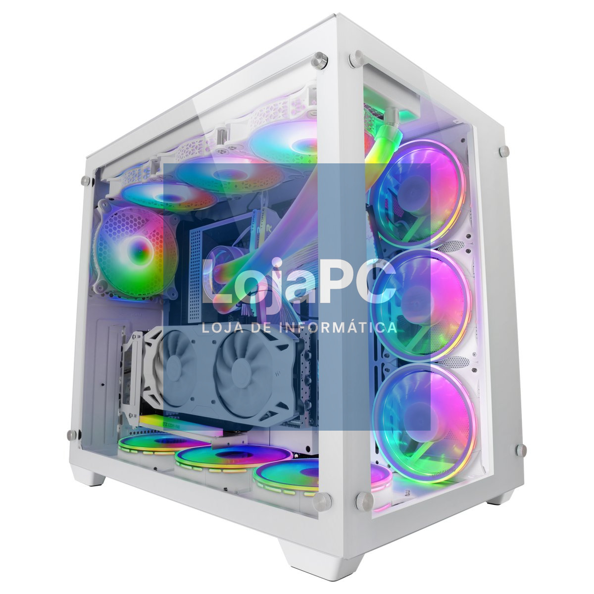 MARS GAMING MCV3 XXL PREMIUM CUSTOM E-ATX CASE, FRONT & SIDE TEMPERED GLASS, WHITE