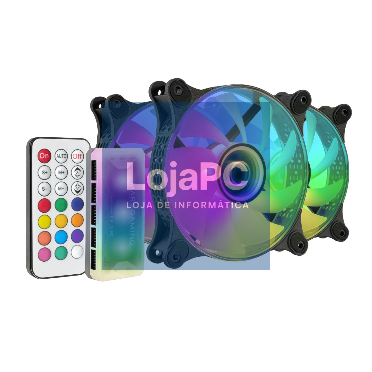 MARS GAMING MF-3DKIT, 3X12CM INFINITE MIRROR FAN,10C ARGB CONTROL BOX, RF REMOTE & MB CONTROL, BLACK