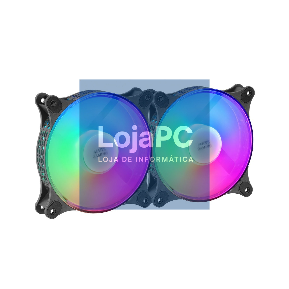 MARS GAMING MFDUO 12CM 2X FAN KIT, FRGB, FDB BEARING, ULTRA-SILENT, 3PIN+4PIN, BLACK