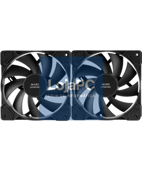MARS GAMING MF-PWMX2 DUAL FAN KIT, 2X 120MM PWM ULTRA-SILENT FANS, ANTI-VIBRATION, BLACK