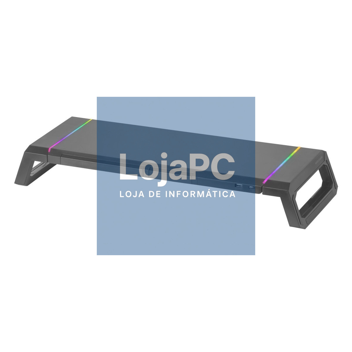 MARS GAMING MGS-ONE MONITOR STAND, RGB CHROMA, FRONT USB, PHONE & TABLET HOLDER, BLACK