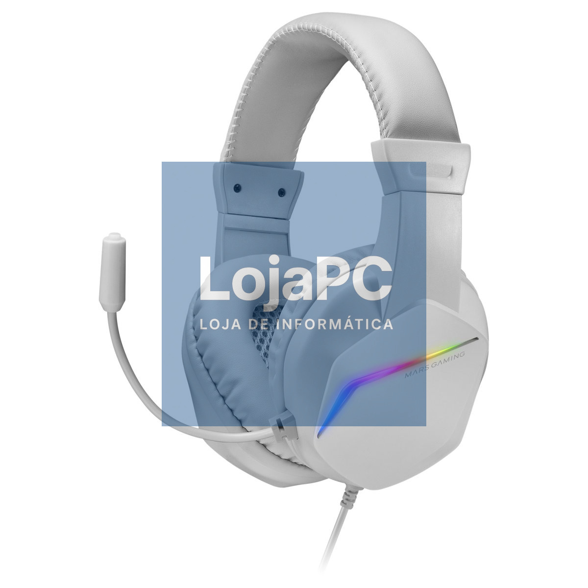 MARS GAMING MH122 FRGB HEADPHONES + MIC, HIFI, NOISE CANCEL, UNIVERSAL COMPATIBILITY, WHITE