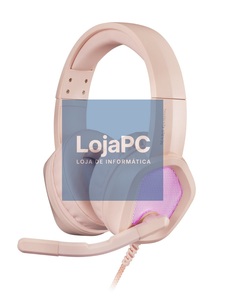 MARS GAMING MH320 RGB HEADPHONES + MIC, HIFI, NOISE CANCEL, MULTIPLATFORM, PINK