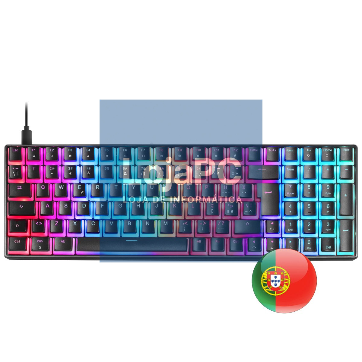 MARS GAMING MKULTRA BLACK RGB MECHANICAL 96% KEYBOARD, OUTEMU SQ RED, US + PORTUGUESE