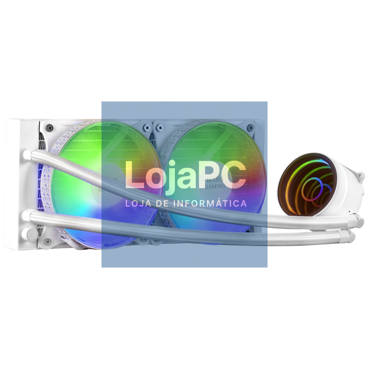 MARS GAMING ML-ONE240 WATERCOOLING AIO, 2X 12CM FRGB FAN, INFINITY MIRROR, WHITE