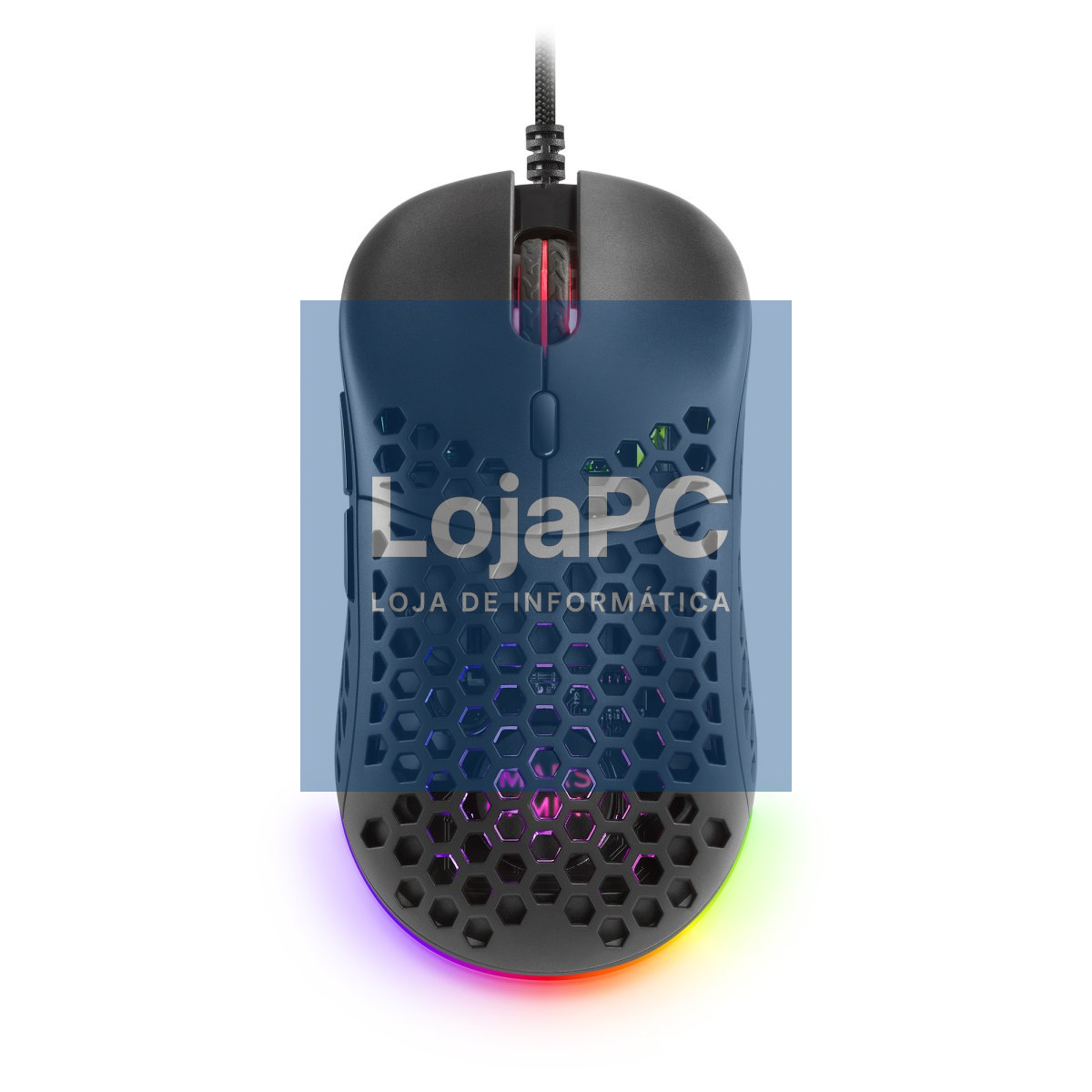 MARS GAMING MM55 BLACK MOUSE, 12800DPI, EXTREME-LIGHT 55G, RGB, PARACORD, SOFT