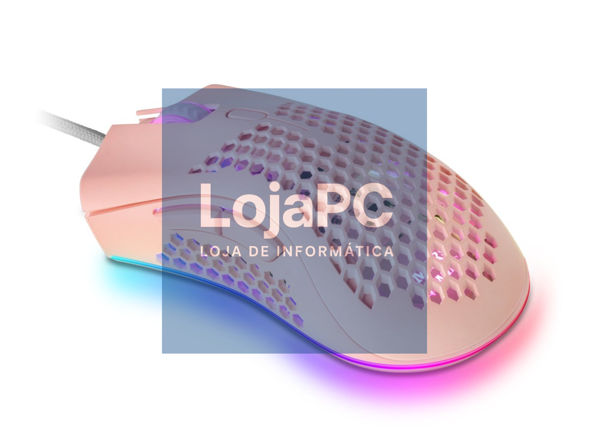 MARS GAMING MMEX MOUSE, 32000DPI, OPTICAL SWITCHES, 75G, RGB, FEATHER, SOFT, PINK