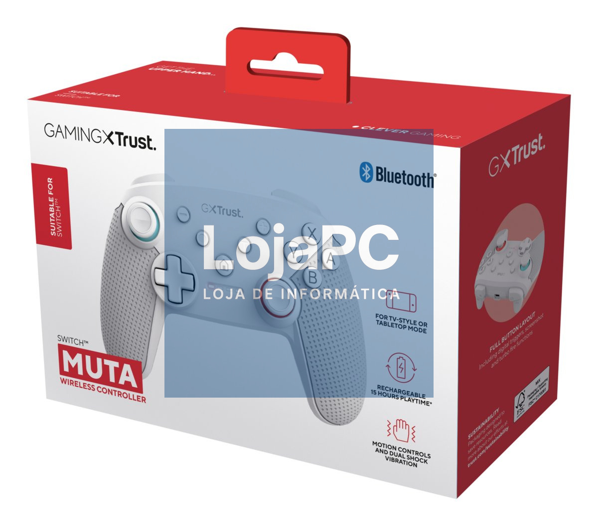 TRUST GXT1246W MUTA BT GAMEPAD FOR NINTENDO SWITCH - WHITE 25426