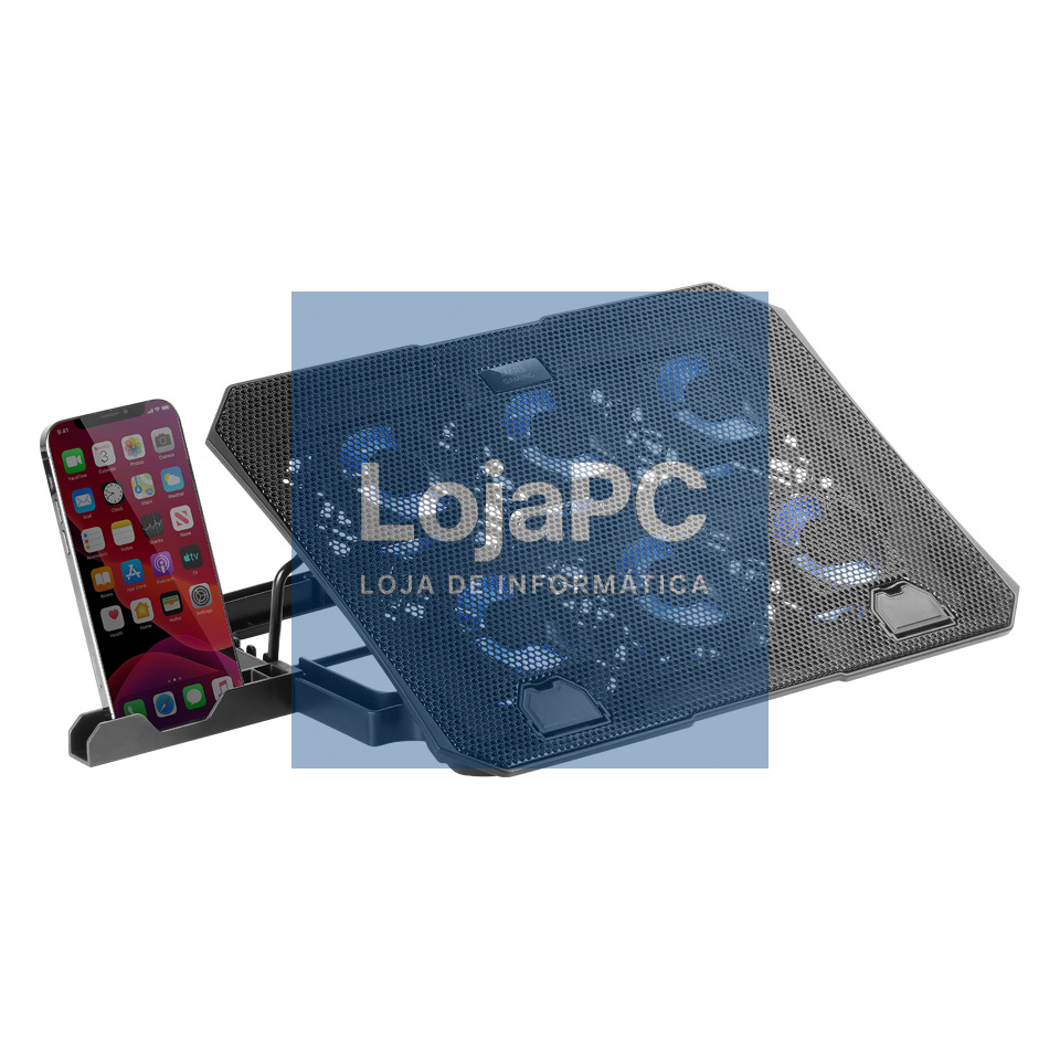 MARS GAMING MNBC23 NOTEBOOK COOLER & STAND, 6X FANS, PHONE HOLDER, UP TO 16INCH