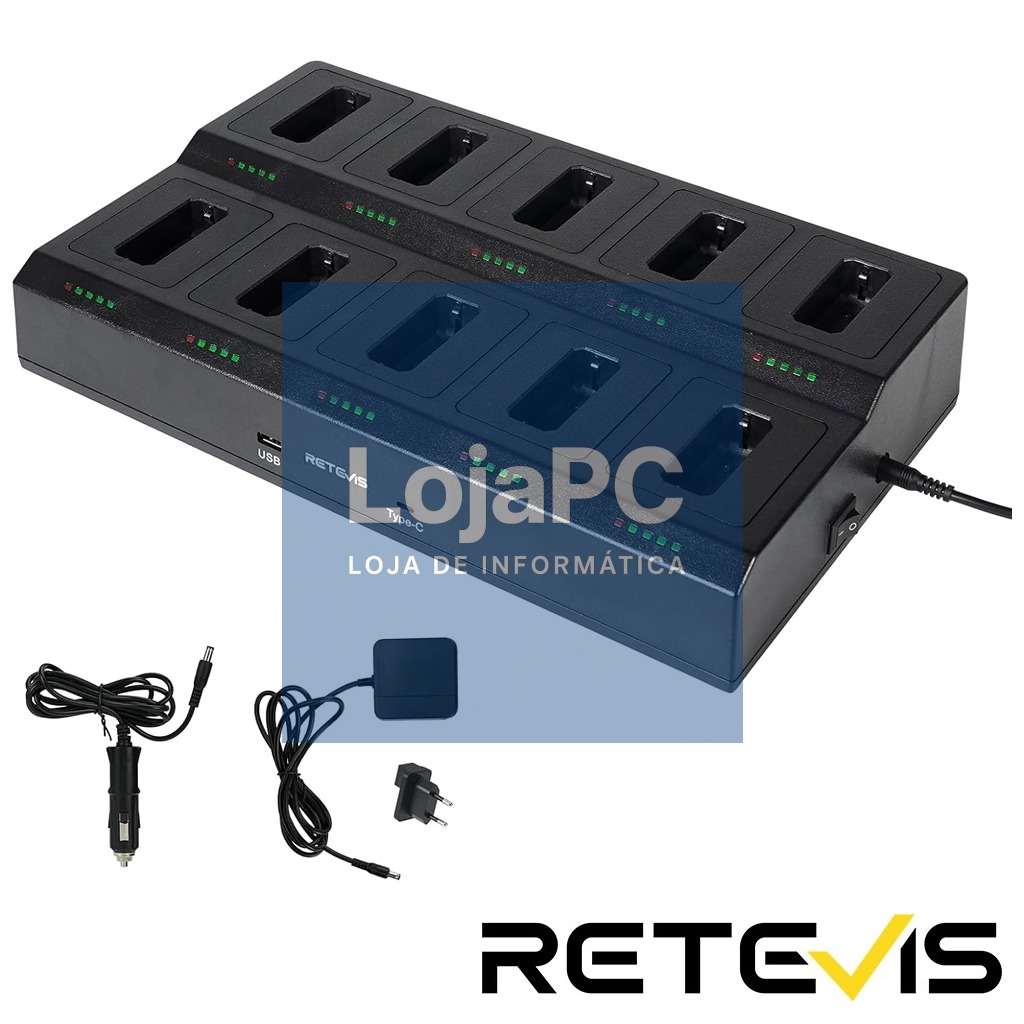 Carregador RT622/RB619 para 10 Walkie Talkies