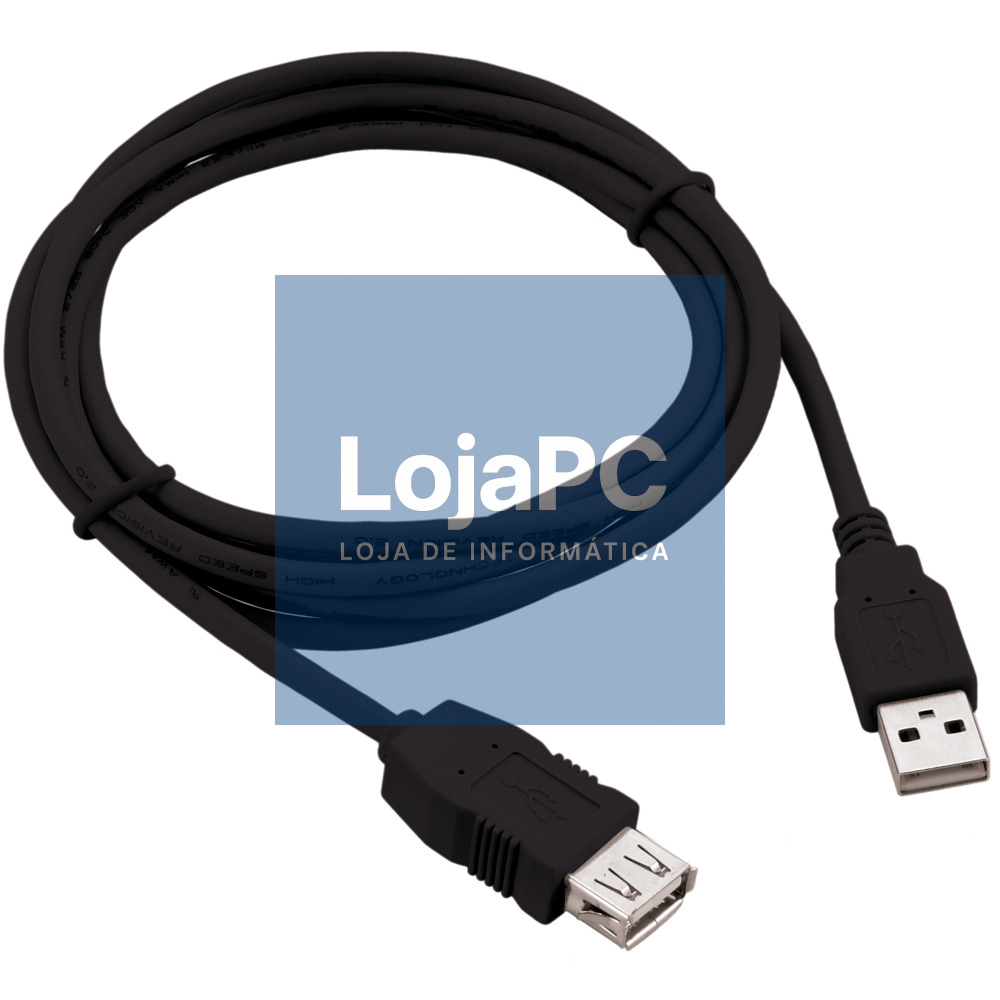 Cabo USB 2.0 ext A M/A F 5.00m Preto — imagem 3