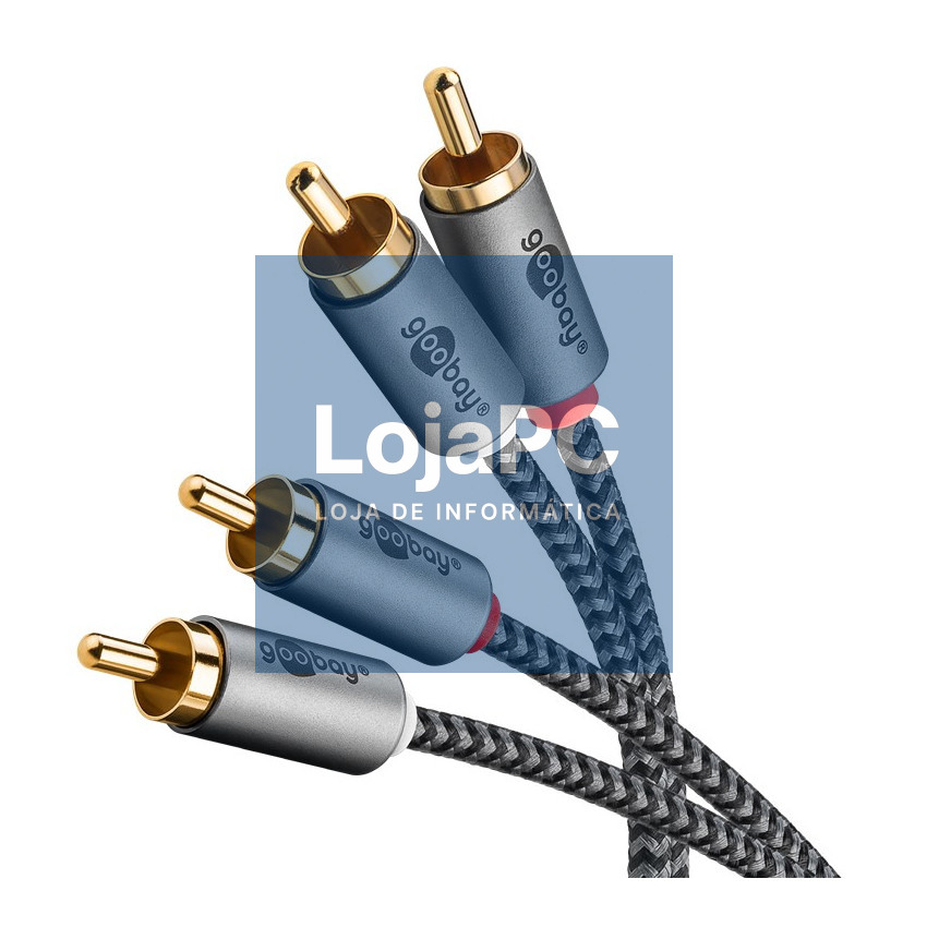 Cabo 2x RCA M/2x RCA M  3mts Preto — imagem 3