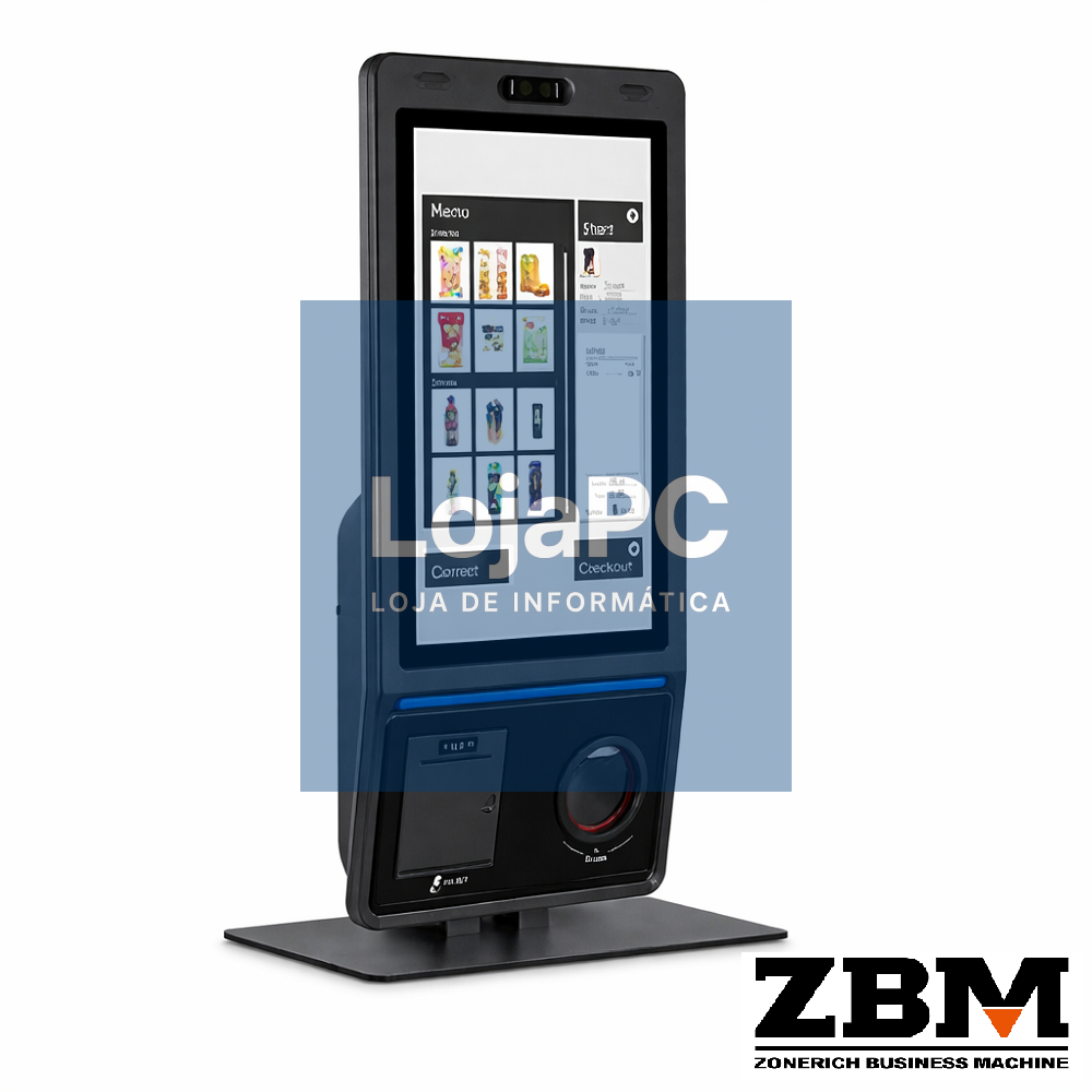 Quiosque ZQ-HM2000 - Intel J6412/ 8GB DDR4 / SSD 128GB / Impressora 80mm / 2D / NFC / Touch 21.5" / W11 PRO / Black