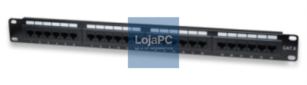 WP RACK 19  Patch Panel Cat.6 UTP 24 RJ45 ports 1U with cable management, Black