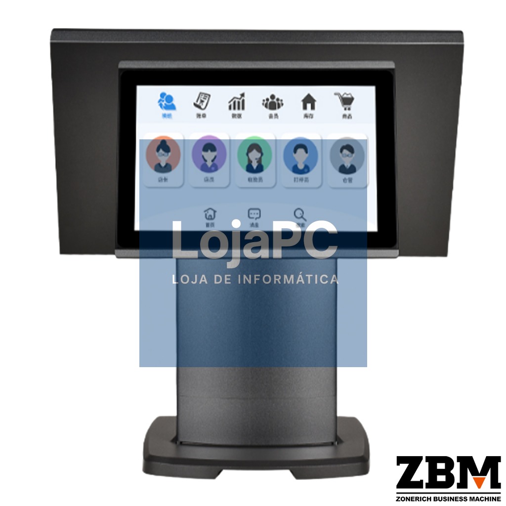 POS ZQ-T506 - Intel J6412 / DDR4 8GB / SSD 120GB / Touch 15"/ Display Cliente 10.1" / W11 PRO