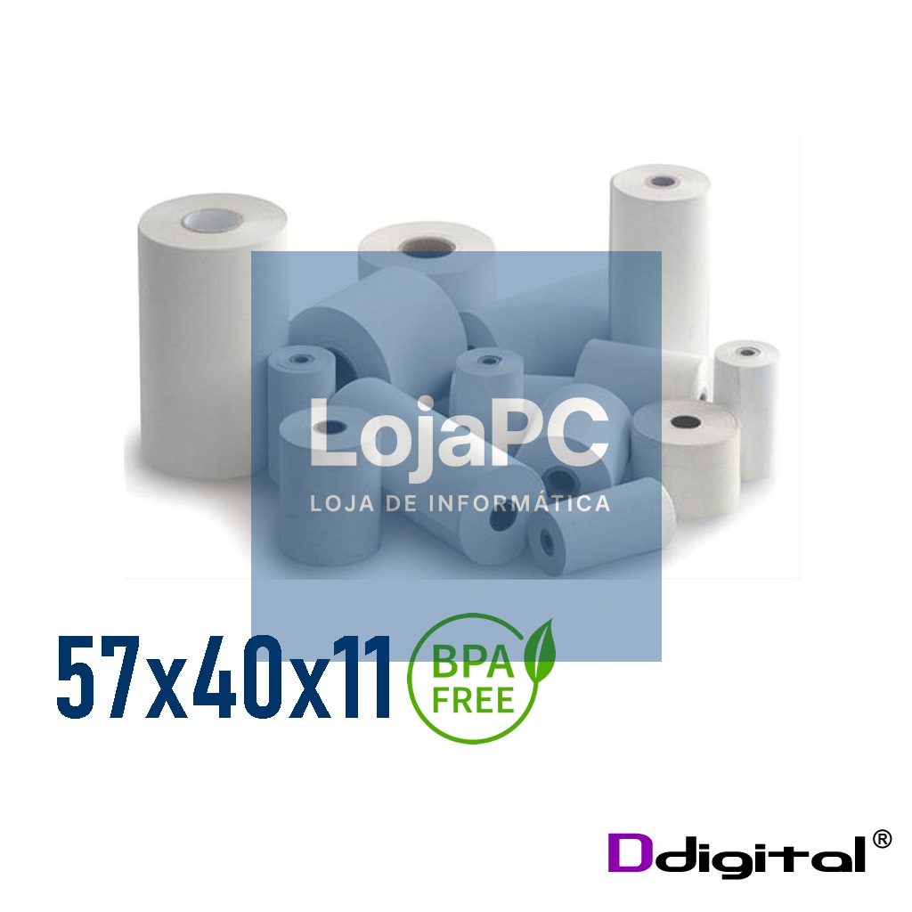 Rolo Termico 57x40x11 Pack 10 com Peel Off e BPA Free