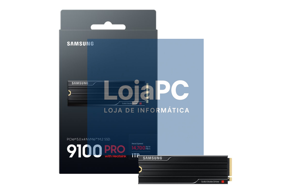 SAMSUNG 9100 PRO SSD Heatsink NVMe M.2 1TB PCIe 5.0 14.700 MB/s Read 13.300 MB/s Write Internal SSD for PC-Gaming and video editing