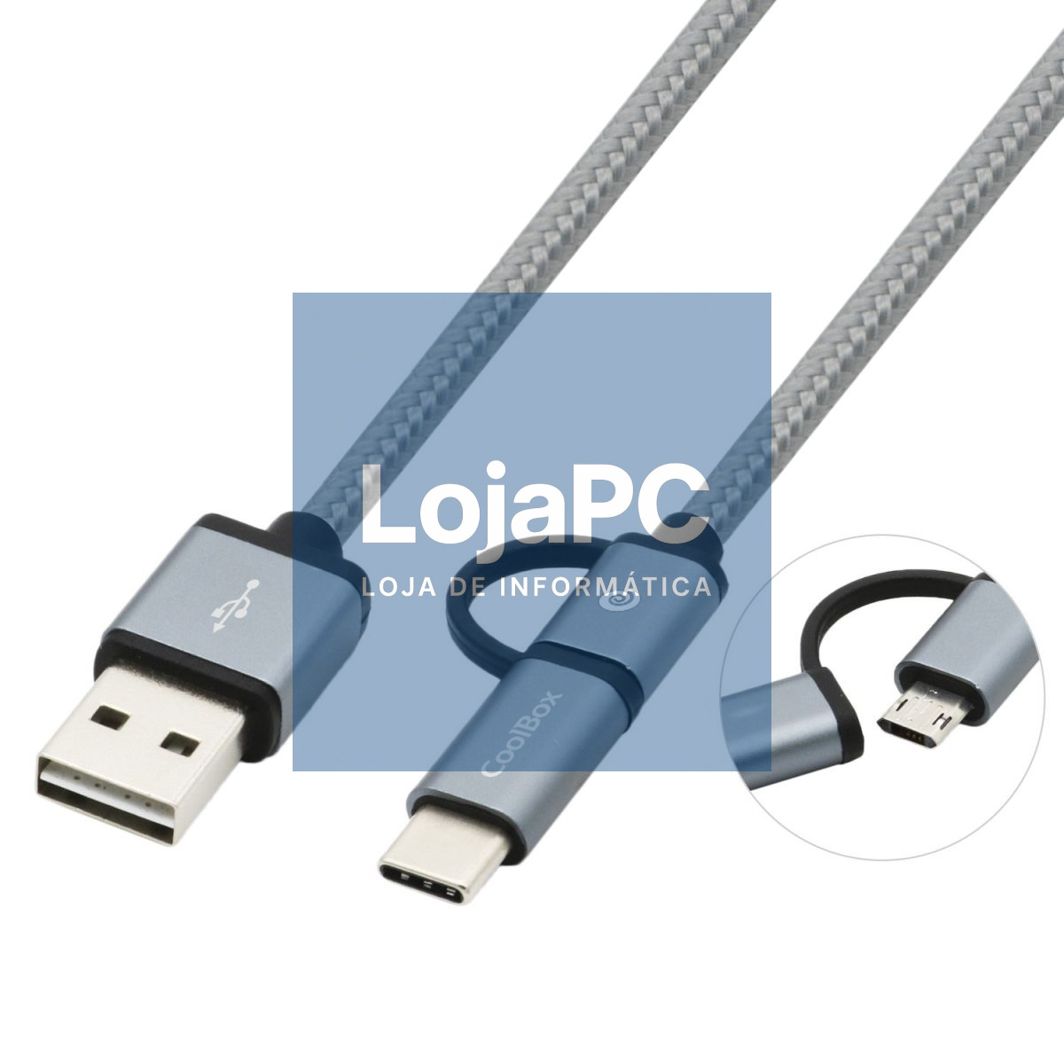 COOLBOX CABLE MULTIUSB MICRO/C GRAY
