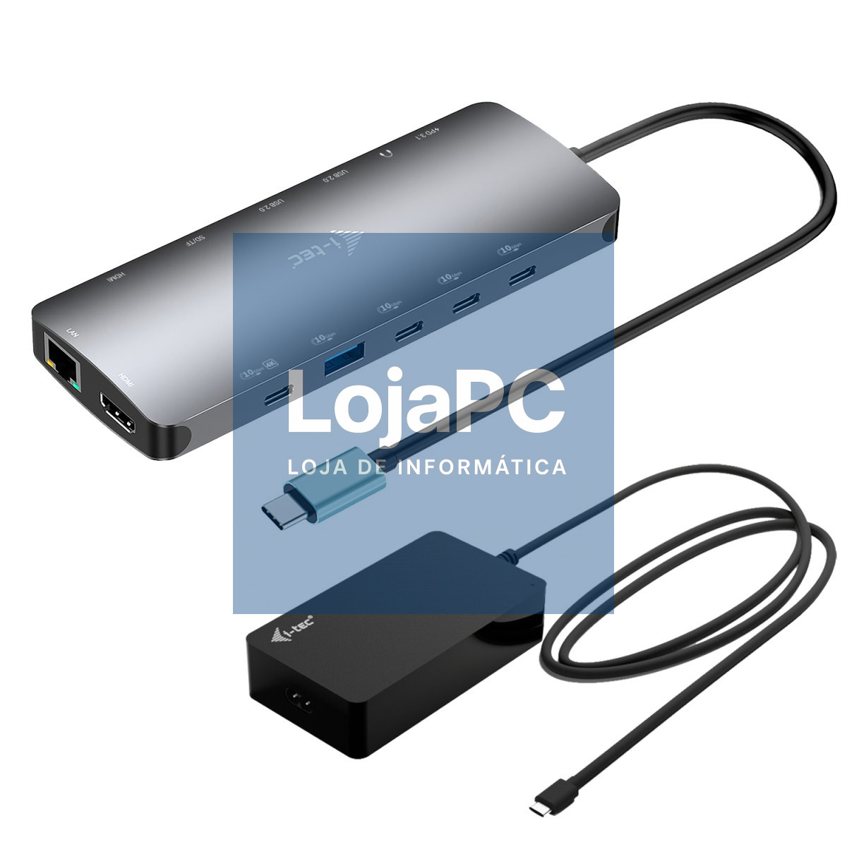 I-TEC USB-C Metal NanoDock 2xHDMI 1xUSB-C Video 1xGLAN 1xAudio/Mic 1xSD/microSD 1xUSB 3.2 3xUSB-C 3.2 Gen2 2xUSB 2.0 PD140W+charger