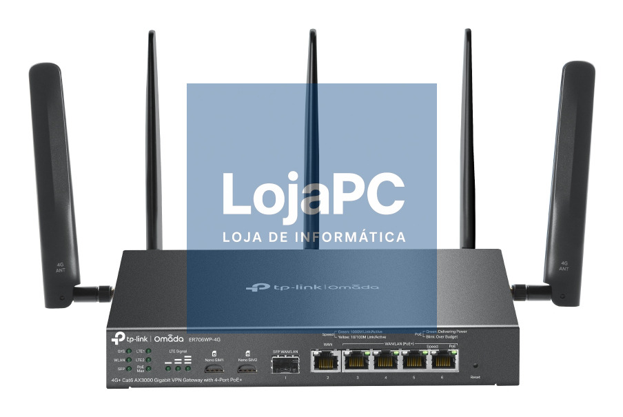 TP-LINK Omada 4G+ Cat6 AX3000 Gigabit VPN Gateway with 4-Port PoE+