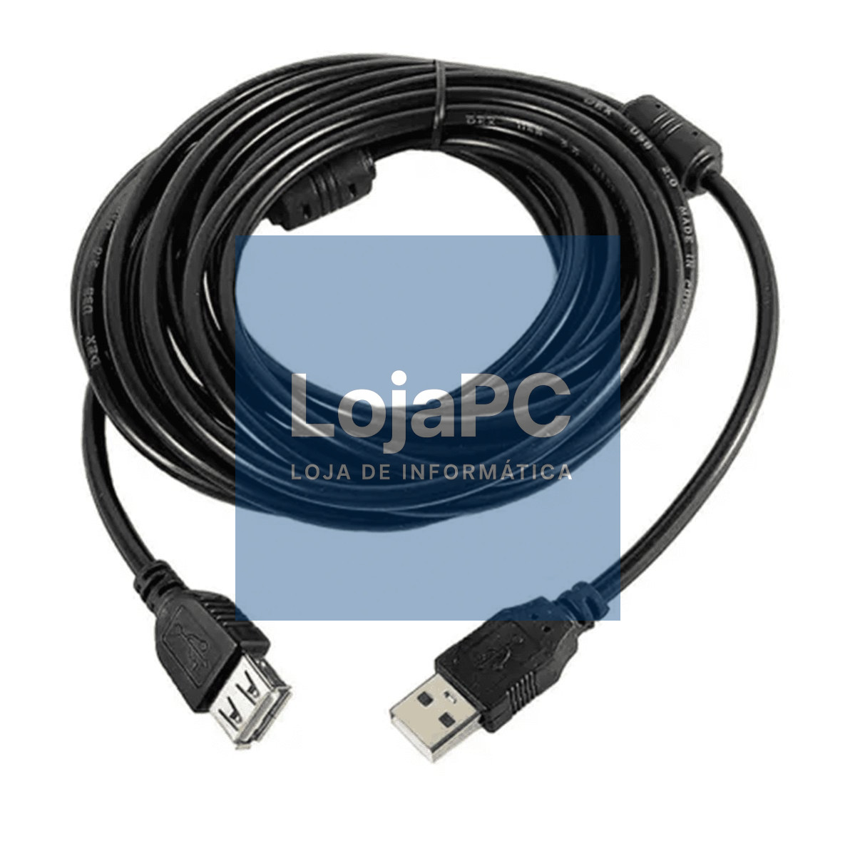 Cabo USB 2.0 A Macho/ USB 2.0 A Femea  0.35cm Preto — imagem 3